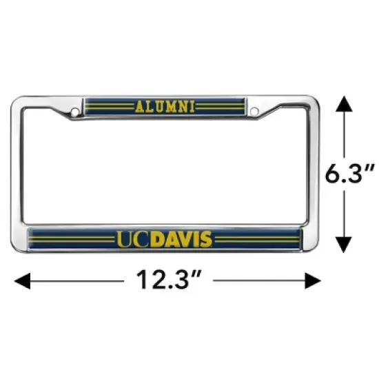 UC Davis Alumni Logo Full Size Standard License Plate Metal Frame image {3}
