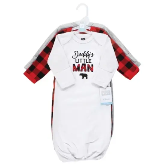 Hudson Baby Infant Boy Cotton Gowns, Buffalo Plaid Family image {1}