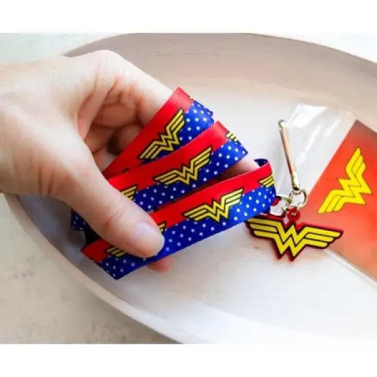 Silver Buffalo DC Comics Wonder Woman 22-Inch Lanyard With ID Badge Holder And Logo Charm image {5}