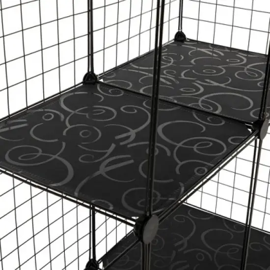 Sandinrayli Metal Indoor Cat House Cat Cage Playpen, Black image {7}