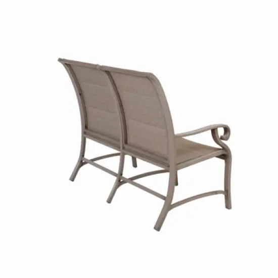 Aluminum Bench Chair with Streamlined Armrests for 2 Persons - Natural - WELLFOR image {5}