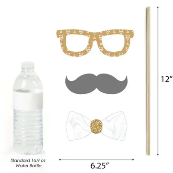 Big Dot of Happiness It's Twins - Gold Twins Baby Shower Photo Booth Props Kit - 20 Count image {3}