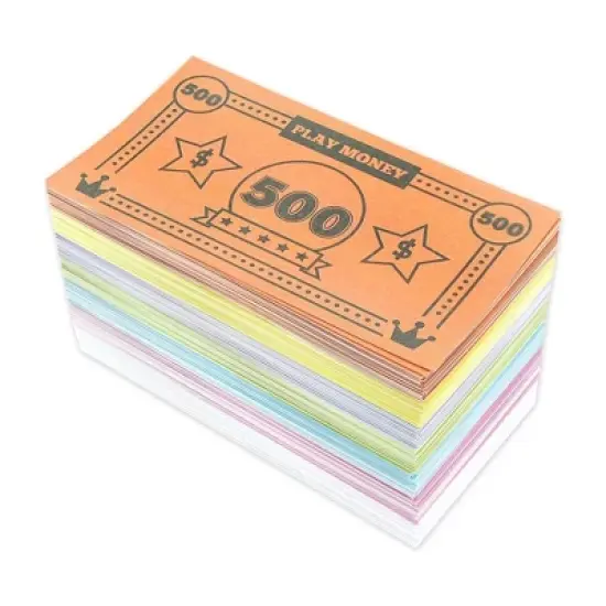 Blue Panda Play Money for Kids, 455 Pretend Dollar Bills, Educational Toys for Board Game Replacement, 4 x 2.2" image {2}