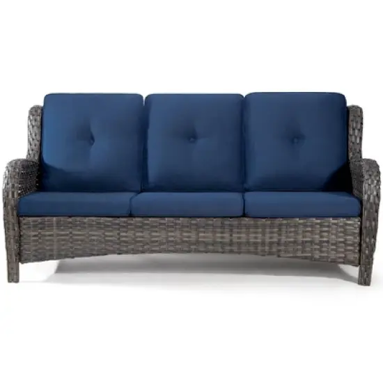 UPTIOT 73'' Wicker Outdoor Patio Sofa image {10}