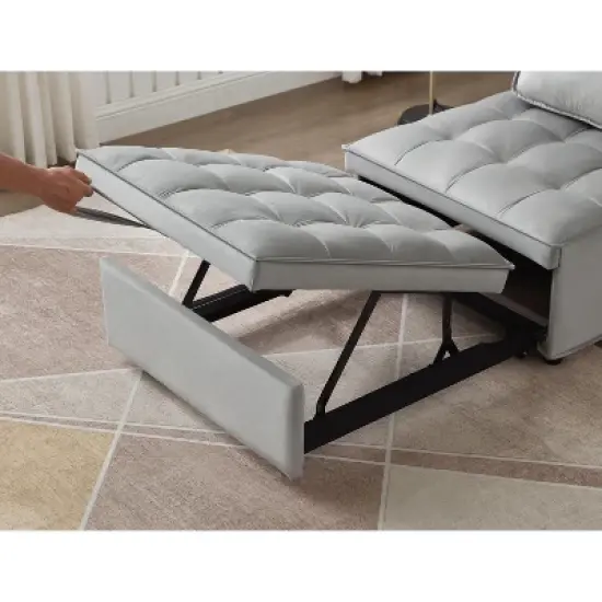CAVINAS Armless Convertible Sleeping Single Sofa Bed Velvet Upholstered Couch with Removable Back for Apartment image {1}