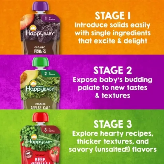 Happy Baby Organics Clearly Crafted Stage 2 Apples, Pumpkin & Carrots - 4oz image {6}