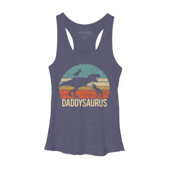 Women's Design By Humans Retro Daddy Dinosaur Daddysaurus Roar By nathanhoang Racerback Tank Top image {4}