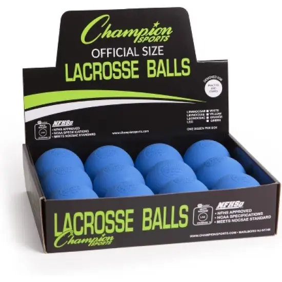 Champion Sports Official Lacrosse Balls - 12 Pack - Blue image {4}