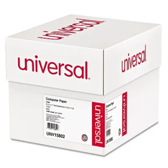 UNIVERSAL Computer Paper 20lb 9-1/2 x 11 Letter Trim Perforations White 2400 Sheets 15802 image {1}