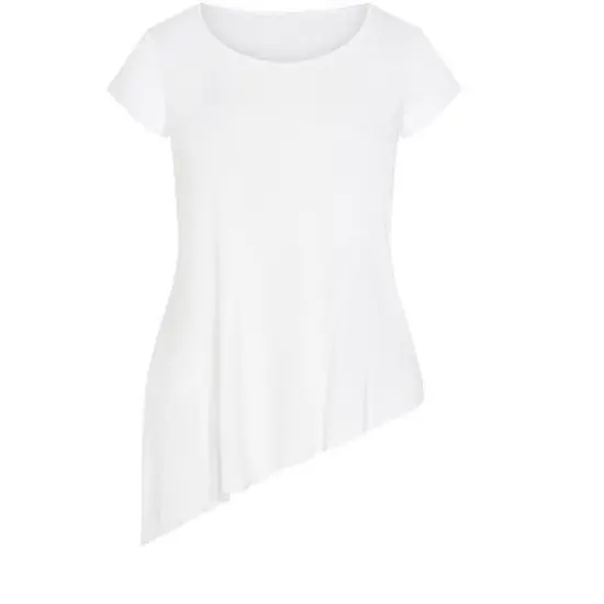 Women's Plus Size Asymmetrical Bamboo Top - ivory | ZIM & ZOE image {2}