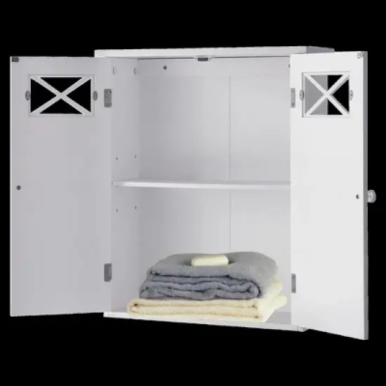 Dawson Two Doors Wall Cabinet White - Elegant Home Fashions image {5}