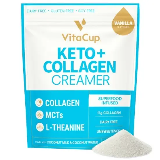 VitaCup Keto + Collagen Vanilla Coffee Creamer w/ MCT & Collagen image {6}