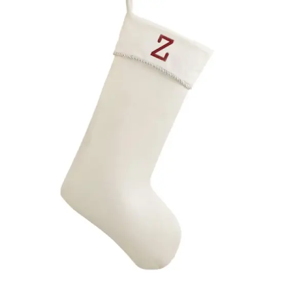 Personalization Mall Classic Christmas Embroidered Initial Ivory Christmas Stockings image {28}