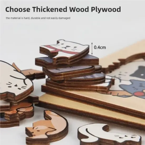 TopComfy Baby and Toddler Learning Toy Animal Wooden Puzzle with Picture Frame for Creative Brain Fun, Multicolored, 9.44"*7.87"*2.95" image {2}