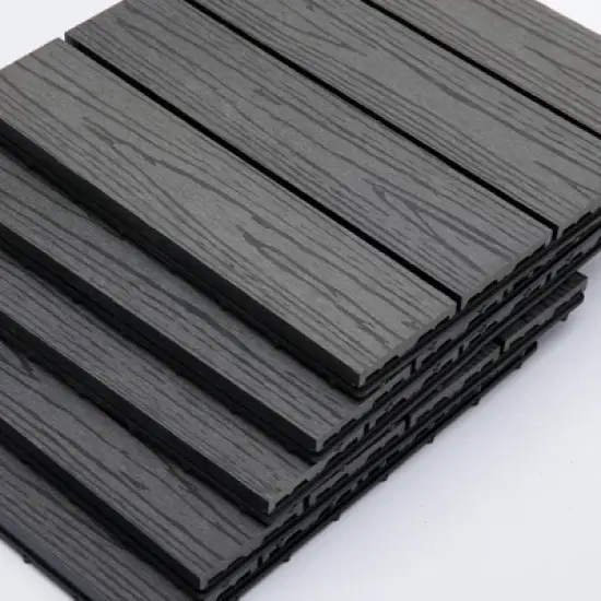 Outsunny Interlocking Deck Tiles, Pack of 11 Outdoor Flooring Patio Tiles, 12" x 12" image {6}