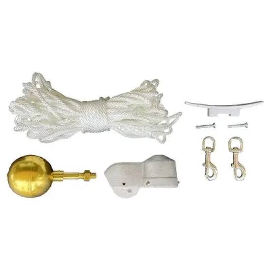 Concord American Flagpole Tapered Aluminum Residential Traditional Pole Kit with Cone Tapered Sections and Gold Ball Ornament Topper, Satin, 25 Feet image {2}