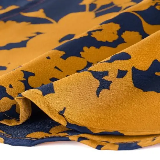 Allegra K Women's High Elastic Waist Belted Slit A-Line Midi Floral Print Skirt image {5}