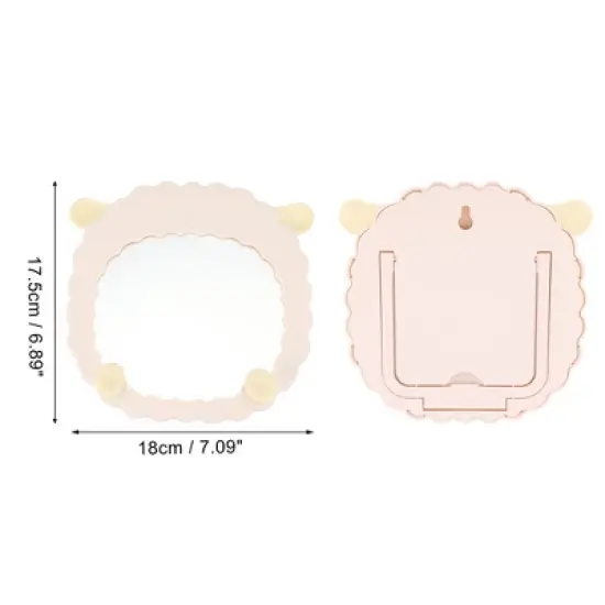 Unique Bargains Cute Sheep Shape Desktop Cosmetic Mirror 1 Pc image {1}