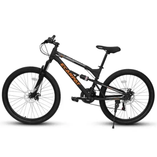RISOKEYS 26Inch Adult Mountain Bike,21 Speeds Dual Suspension Mountain Bike with High-Carbon Steel Frame and Disc Brakes,for Trail Commuting image {9}