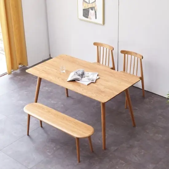 Dexmalle Oak Wood Dining Bench image {1}