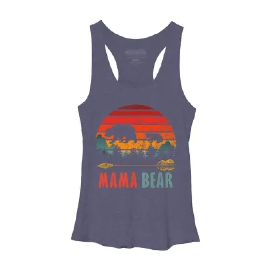 Women's Design By Humans Mama Bear Retro Stripes By ZeusSE Racerback Tank Top image {3}