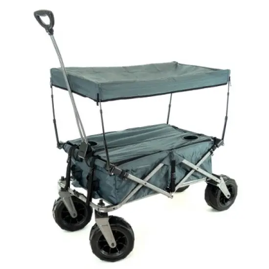 HOMLUX Push or Pull Folding Stroller Wagon with Canopy, 360&deg; Wheels, 150lbs Capacity image {7}