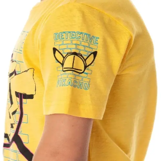 Pokemon Detective Pikachu Big Boys Short Sleeve T-Shirt Yellow image {2}