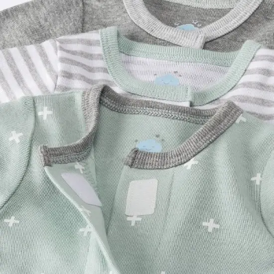 Baby 3pk Basic Romper - Cloud Island&trade; Gray Preemie image {2}