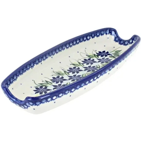 Blue Rose Polish Pottery 159-Vena Corn on the Cob Dish image {10}