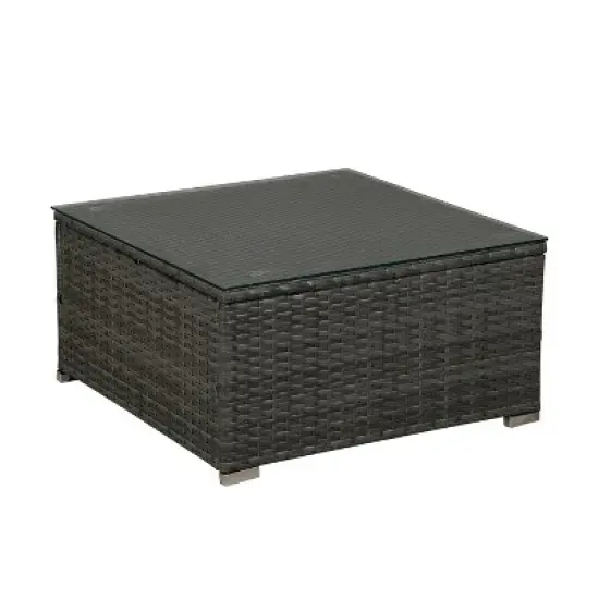 4pc Outdoor Wicker Conversation Set - Red/Brown - GODEER image {9}