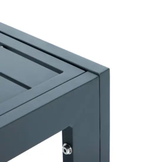 LeisureMod Patio Coffee Table with Black Aluminum Frame - Chelsea Collection, Weather-Resistant Design, Perfect for Outdoor Spaces image {4}