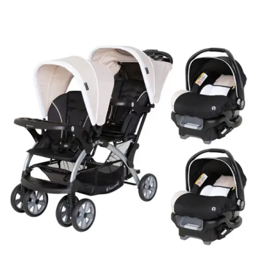 Baby Trend Sit N Stand Compact Easy Fold Double Stroller with 2 Baby Infant Car Seat Carriers and Cozy Cover image {7}