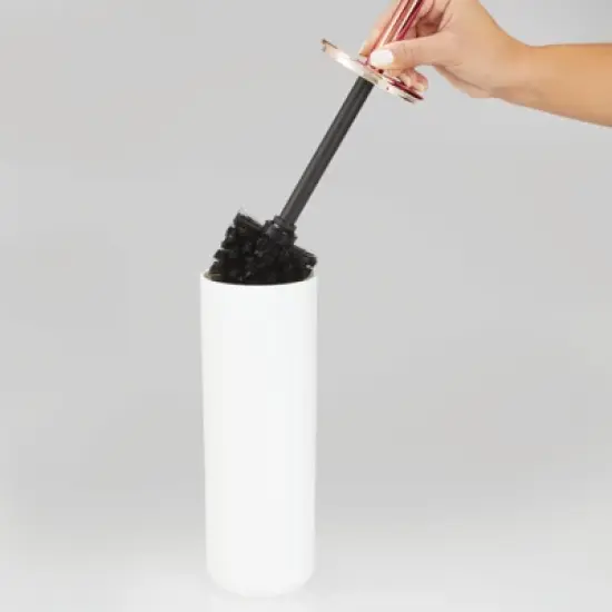 mDesign Plastic/Stainless Steel Toilet Bowl Brush and Holder image {2}