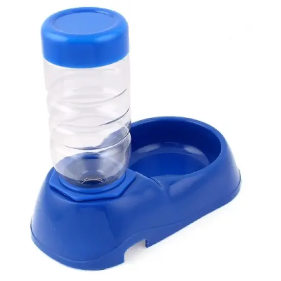 Unique Bargains Plastic Comfortable Travel Drinking Pet Water Bottle Blue image {1}