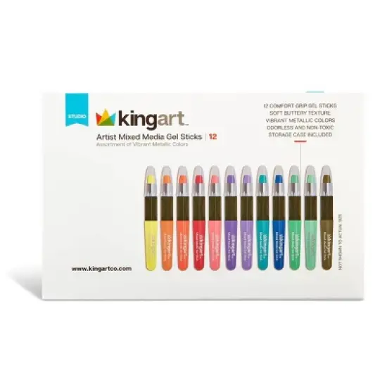 KINGART Gel Stick Crayons, 12 Metallic Colors image {5}
