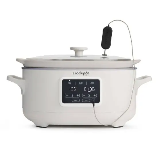 Crock-Pot 6qt Programmable Slow Cooker with Sous Vide - Oat Milk Ivory: Digital Timer, Automatic Shut-Off, 280W image {6}