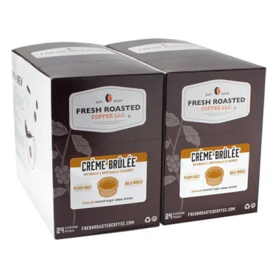 Fresh Roasted Coffee - Creme Brulee Flavored Medium Roast Single Serve Pods - 48CT image {2}