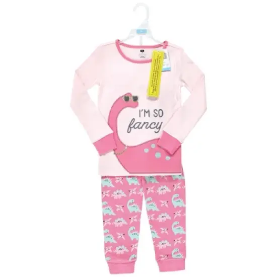 Hudson Baby Girl Baby and Toddler Cotton Pajama Set, Girl Dino image {1}