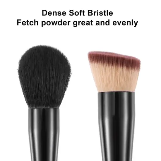 Unique Bargains 4 in 1 Makeup Brush Set Slant Foundation Brush Concealer Brush Plastic Handle Black 6.3Inches Height 1 Set image {3}