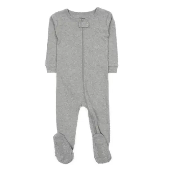 Leveret Toddler Footed Cotton Solid Neutral Color Pajamas image {5}