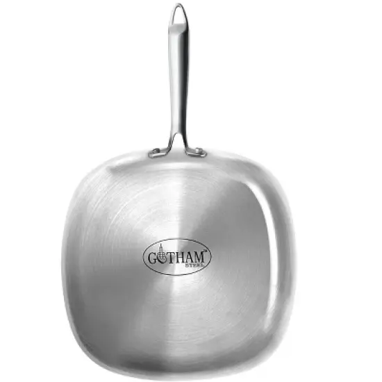 Gotham Steel 9.5" Stainless Steel Square Nonstick Fry Pan with Stay Cool Handle image {1}