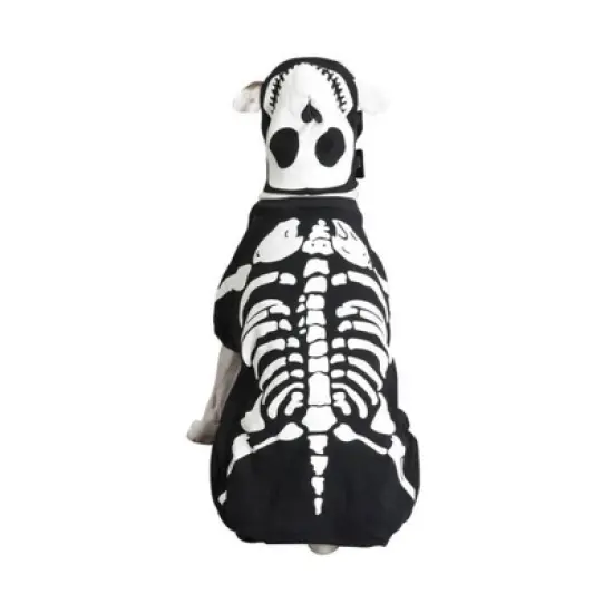 Casual Canine Cotton Glow Bones Dog Costume(Black) image {4}