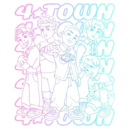 Women's Turning Red 4*Town Neon Stack T-Shirt image {1}