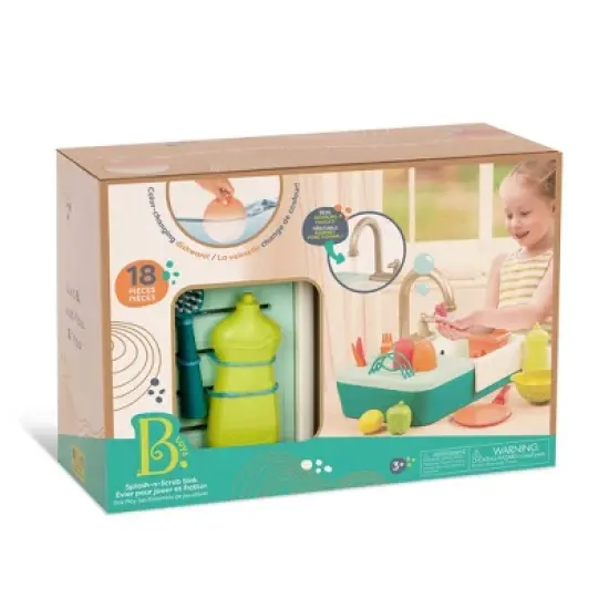 B. toys Kitchen Sink Play Set - Splash-n-Scrub Sink image {10}