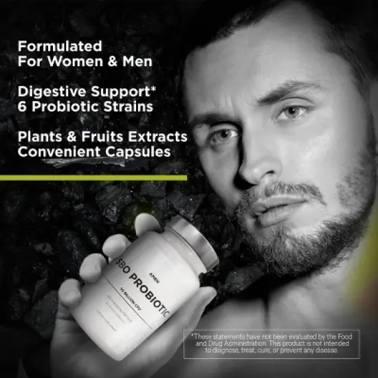 Amen SBO Probiotic 50 Billion CFUs + Organic Prebiotics Digestive Supplement - 60ct image {3}