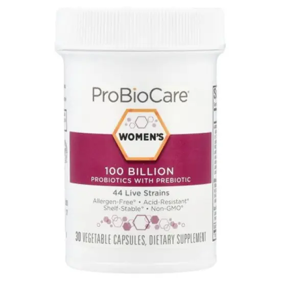 ProBioCare Women's Probiotics With Prebiotic, 100 Billion, 30 Vegetable Capsules image {2}