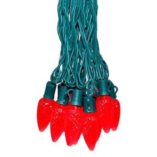 Novelty Lights 25 Feet 25 Light C9 Diamond Faceted LED String Lights, Pre-Lamped Holiday Lights on Green Wire, UL Listed, Connectable image {15}