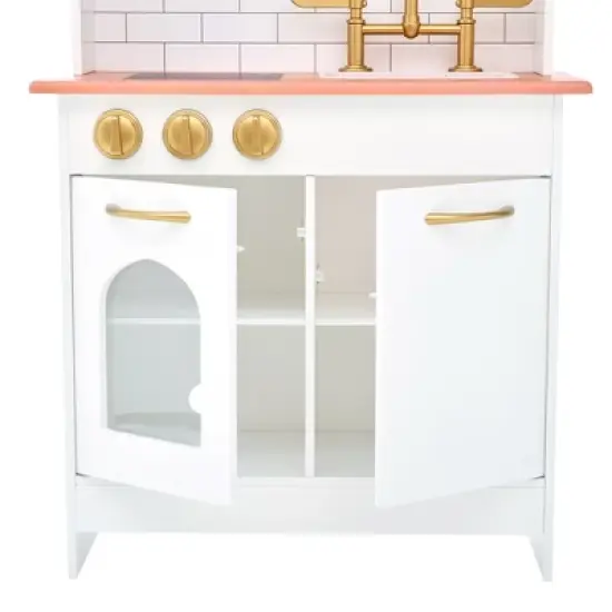 Teamson Kids Little Chef Boston Classic Kids Kitchen Playset, White/Natural image {7}