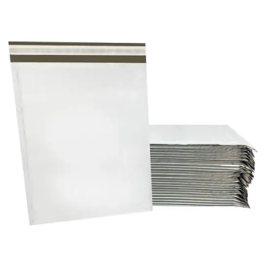 UOFFICE Pack of 100 Poly Bubble Mailer Bags 9.5" x 14.5" - #4 White Self Seal Envelopes image {10}