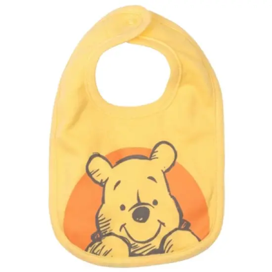 Disney Winnie the Pooh Baby Bodysuit Pants Bib and Hat 4 Piece Outfit Set Newborn to Infant image {4}